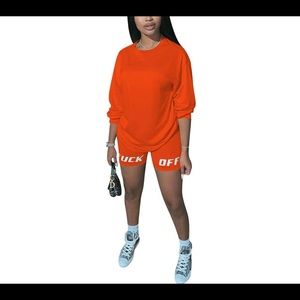 2 piece biker short set